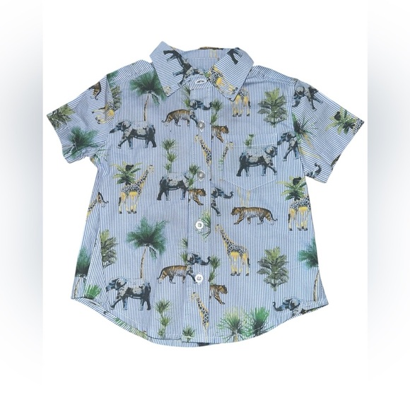 ⭐️NWT⭐️Little Me Safari Button Down and Short Set. Size 12m - Picture 2 of 7
